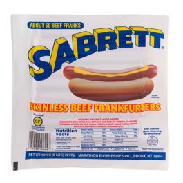 Sabrett Hot Dogs (5lb - 40 count) - Majestic Foods - Patchogue New